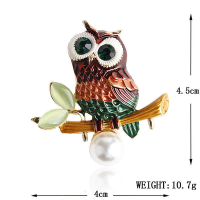 Women's Lovely Colourful Owl Brooch