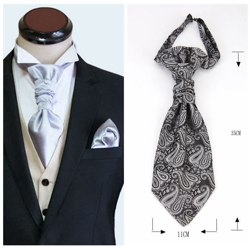 Men's Paisley Suit Vest Pre-tied Necktie