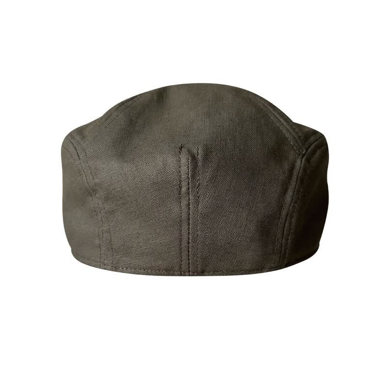 Linen Army Green Breathable Beret Flat Cap