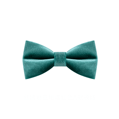 Men's Teal Green Solid Color Velvet Bow Tie