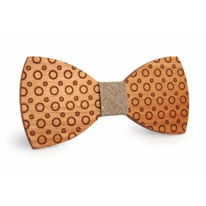 Men's Regular Polka Dot Wooden Bow Tie