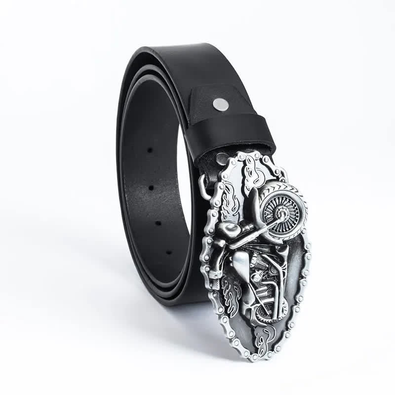 Men's Punk Locomotive Motorcycle Leather Belt