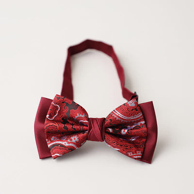 Men's Personality Paisley Double Layered Bow Tie