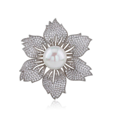 Women's Bright Pearl Luxury Bauhinia Brooch