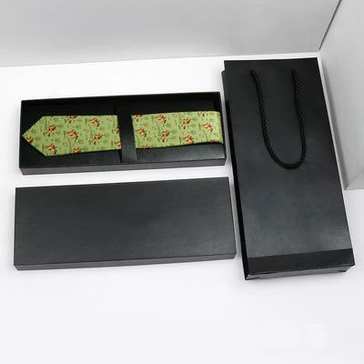 Men's Olive Green Horse Riding With Dog Necktie