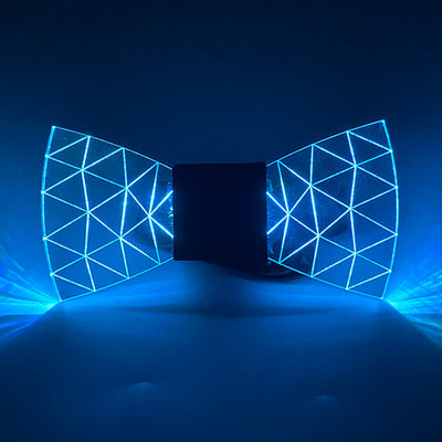 7 Colors Neon LED Diamond Pattern Acrylic Bow Tie