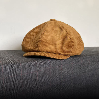 Outdoors Corduroy Octagonal Newsboy Beret Cap