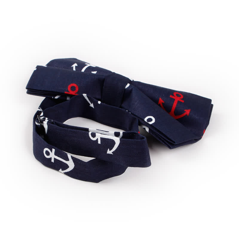 Men's Repeating Ship Anchor Motifs Bow Tie