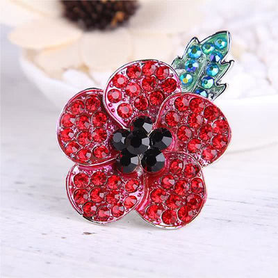 Women's Splendid Red Poppy Brooch