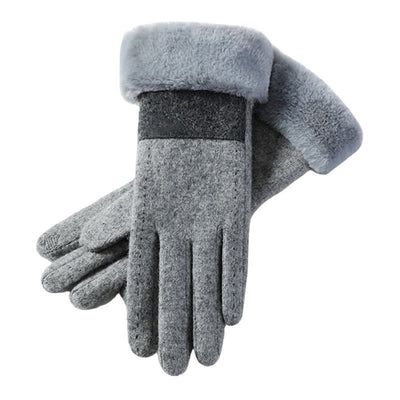 Women's Soft Plush Cozy Heart Touch Screen Gloves