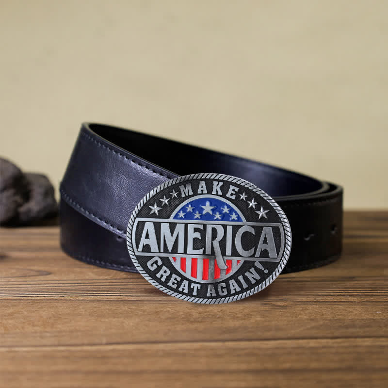 Men's DIY Make America Great Again Buckle Leather Belt