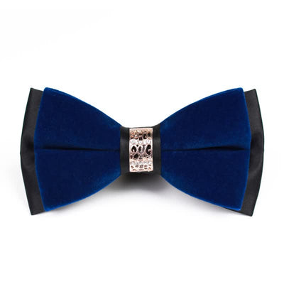 Men's Rhinestone Patchwork Velvet Bow Tie