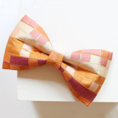 Men's Orange & Pink Sunshine Checker Bow Tie
