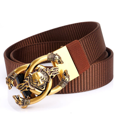 Men's Fierce Wolves In Flame Nylon Belt