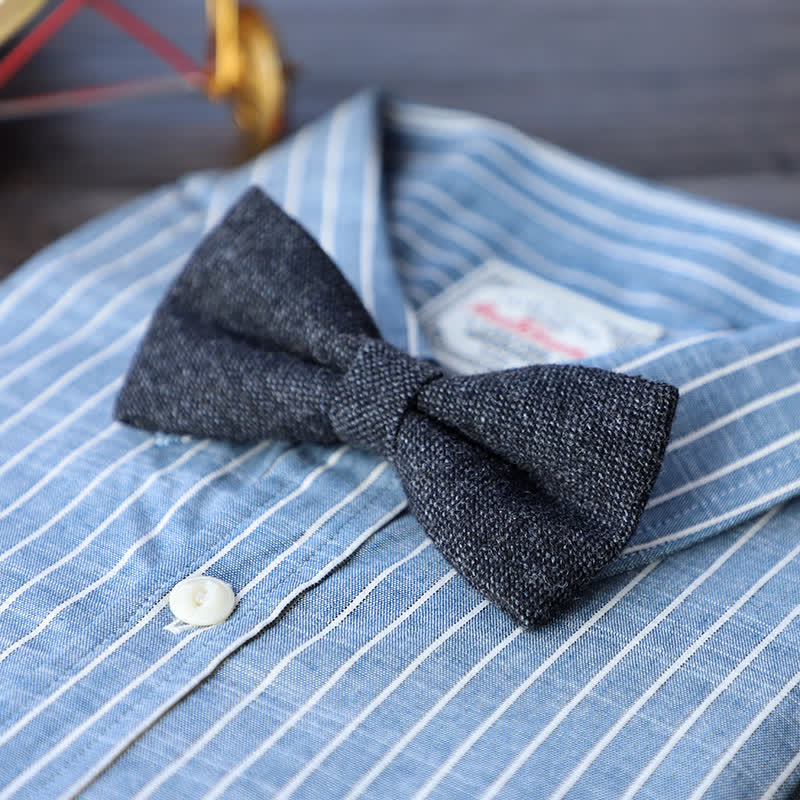 Men's Simple Tweed Wool Blend Bow Tie