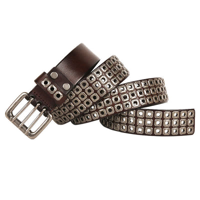 Punk Rock Heavy Metal Square Rivet Leather Belt