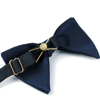 Men's Serenity Blue Golden Leaf Bow Tie