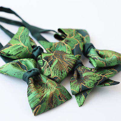 Men's Green Series Gold Tone Koi Bow Tie