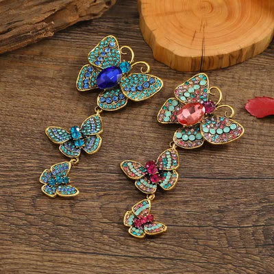 Women's Playful Triple Butterflies Brooch