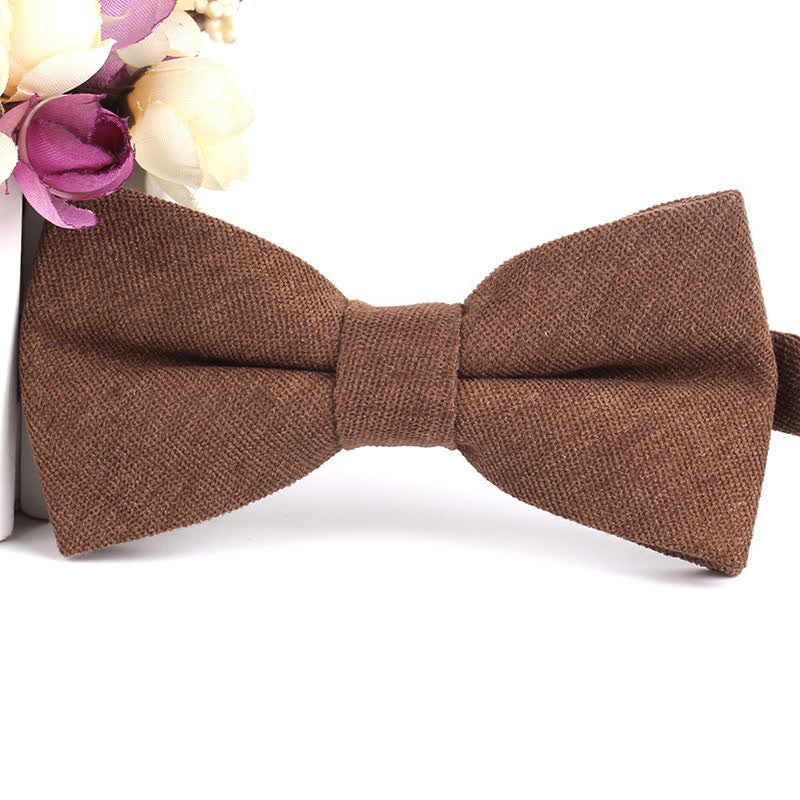 Men's Suede Solid Candy Color Formal Bow Tie