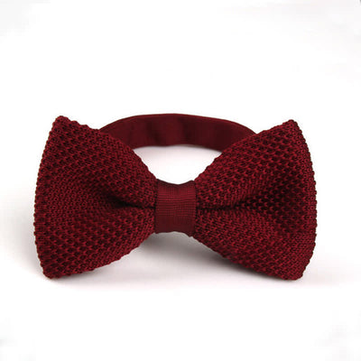 Men's Solid Color Double Layer Knitted Bow Tie