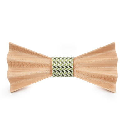 Men's Burlywood Stereo 3D Folded Wooden Bow Tie