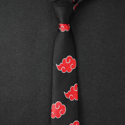 Men's Akatsuki Red Clouds Cosplay Anime Necktie