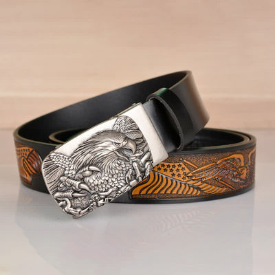 Men's Mighty Eagle Sharp Claw Automatic Buckle Leather Belt