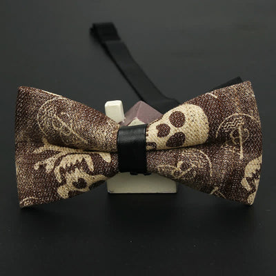 Men's Classic Skull Denim Cotton Wedding Fashion Bow Tie