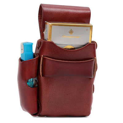 Protective Cigarette Box Lighter Holder Leather Belt Bag