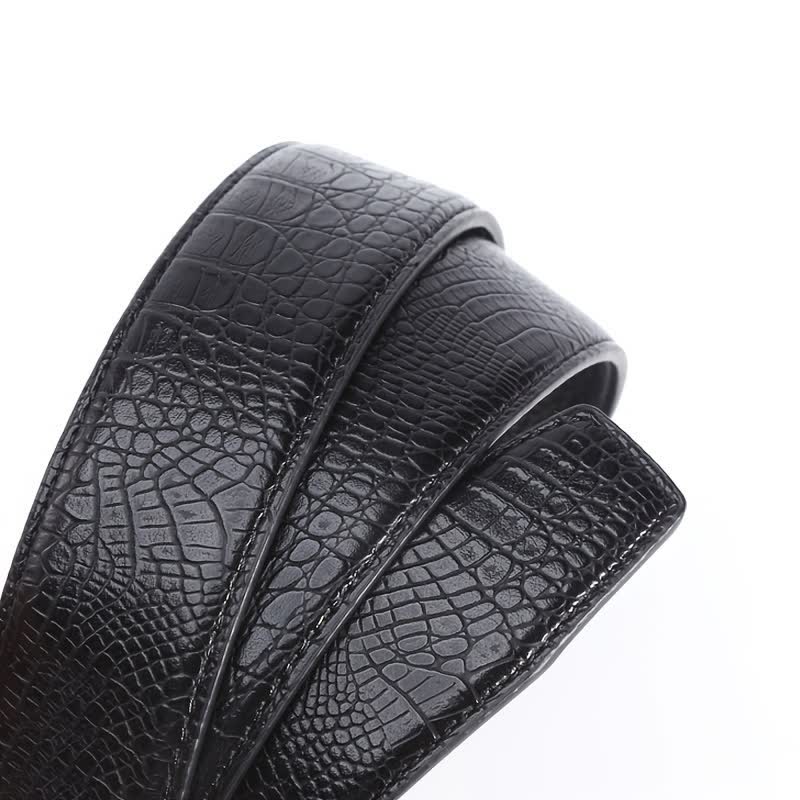 Men's Crocodile Pattern Automatic Buckle Leather Belt