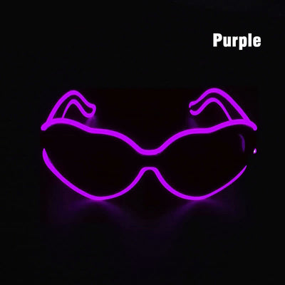 Love Heart Shape Light Up Neon LED Glasses