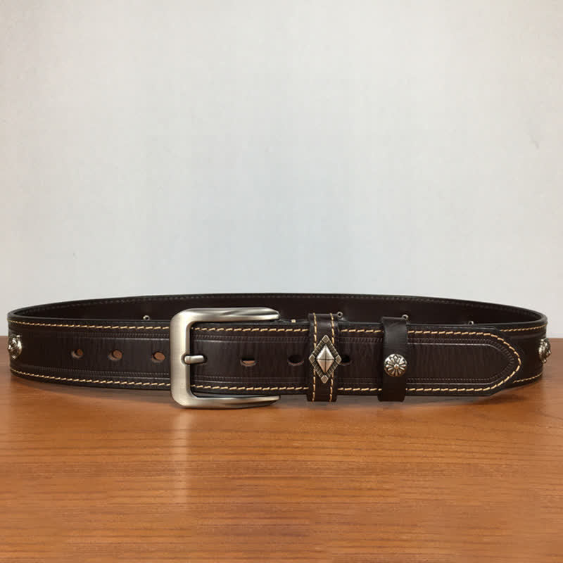 Unique Tiger Shape Rivet Studded Leather Belt