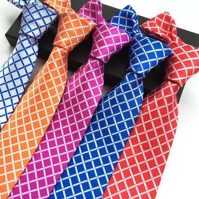 Men's Bright Woven Checked Necktie