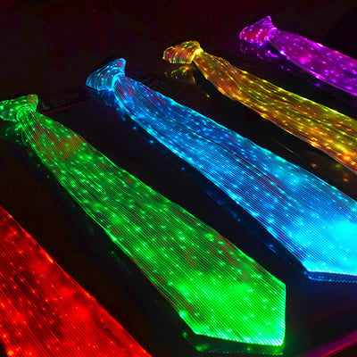 Futuristic Luminous Fiber Optic Glowing Necktie