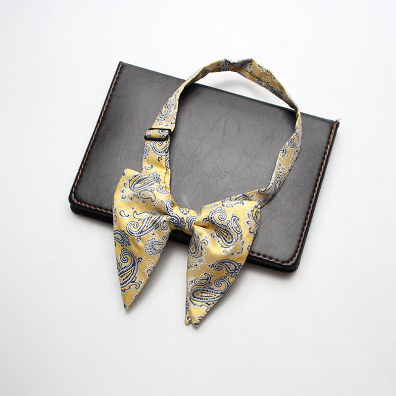 Men's Exotic Paisley Oversized Pointed Bow Tie