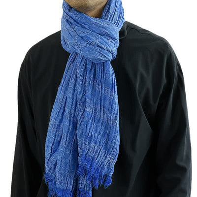 Men's Versatile Diamond Plaid Raw Edge Scarf