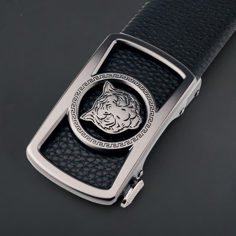 Men's DIY Tiger Head Automatic Buckle Leather Belt