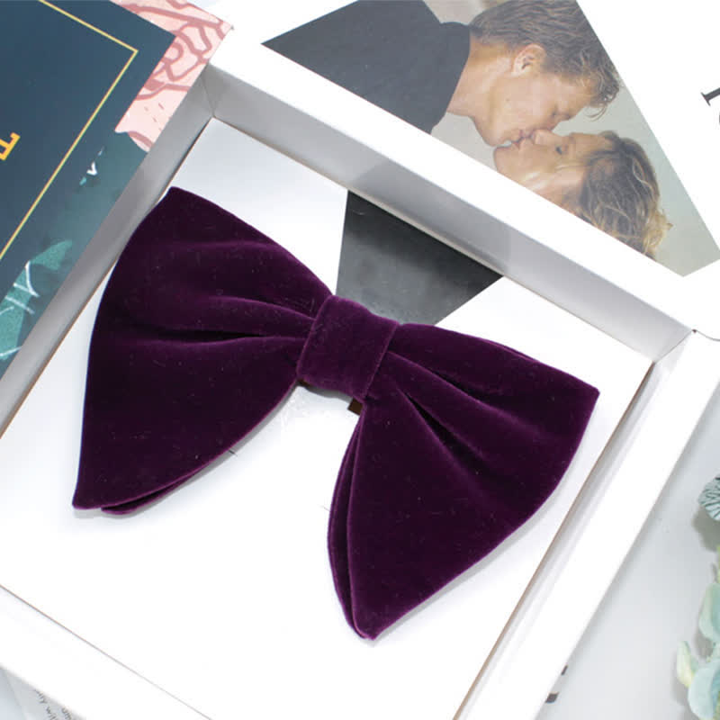 Men's Gentleman Oversize Droopy Velvet Bow Tie