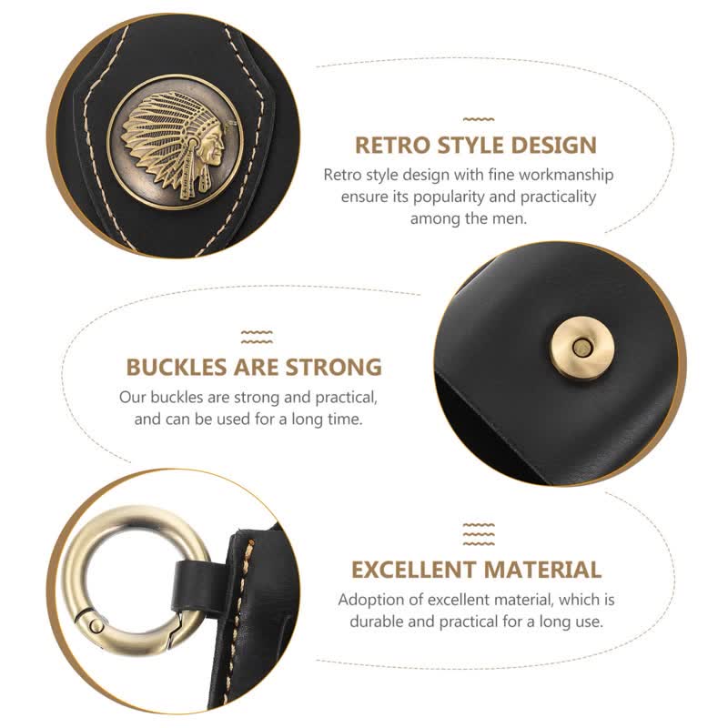 Retro Brass Magnetic Snap Button Cell Phone Belt Bag