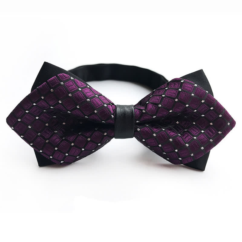 Men's Dotted Diamond Double-layer Pointy Bow Tie