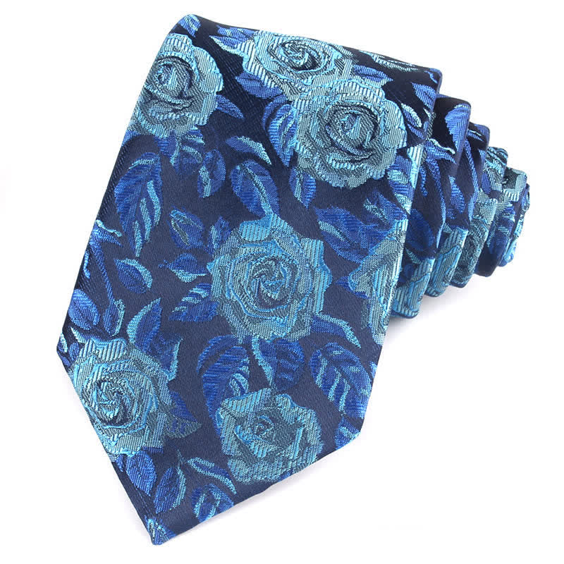 Men's Elegant Roses Leaves Necktie