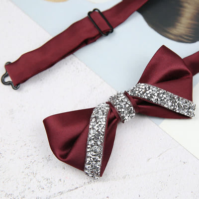 Men's Glittering Rhinestone Wedding Bow Tie