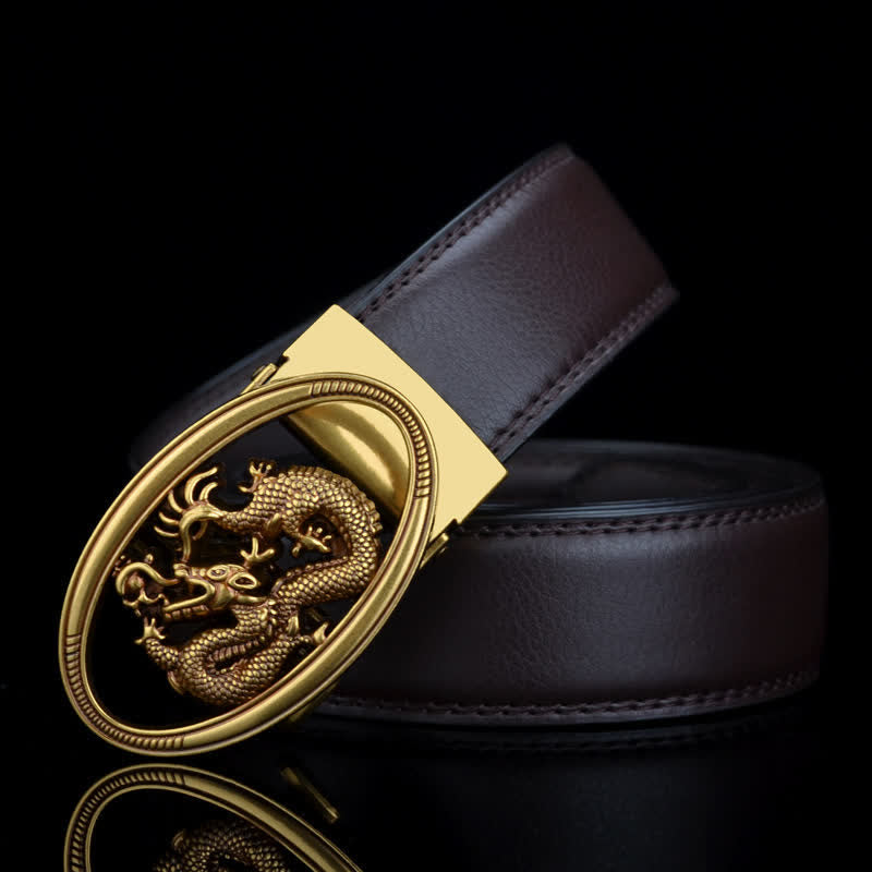 Men's Vintage Flying Dragon Leather Belt