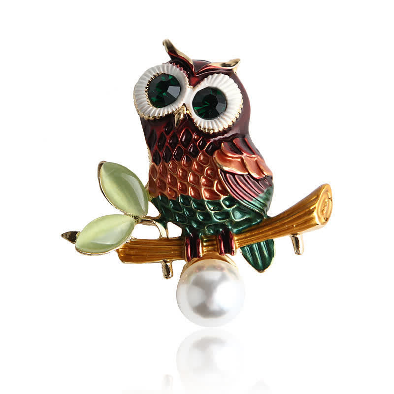 Women's Lovely Colourful Owl Brooch