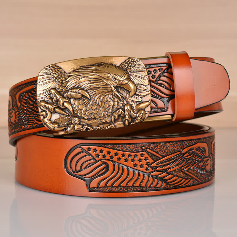 Men's Mighty Eagle Sharp Claw Automatic Buckle Leather Belt