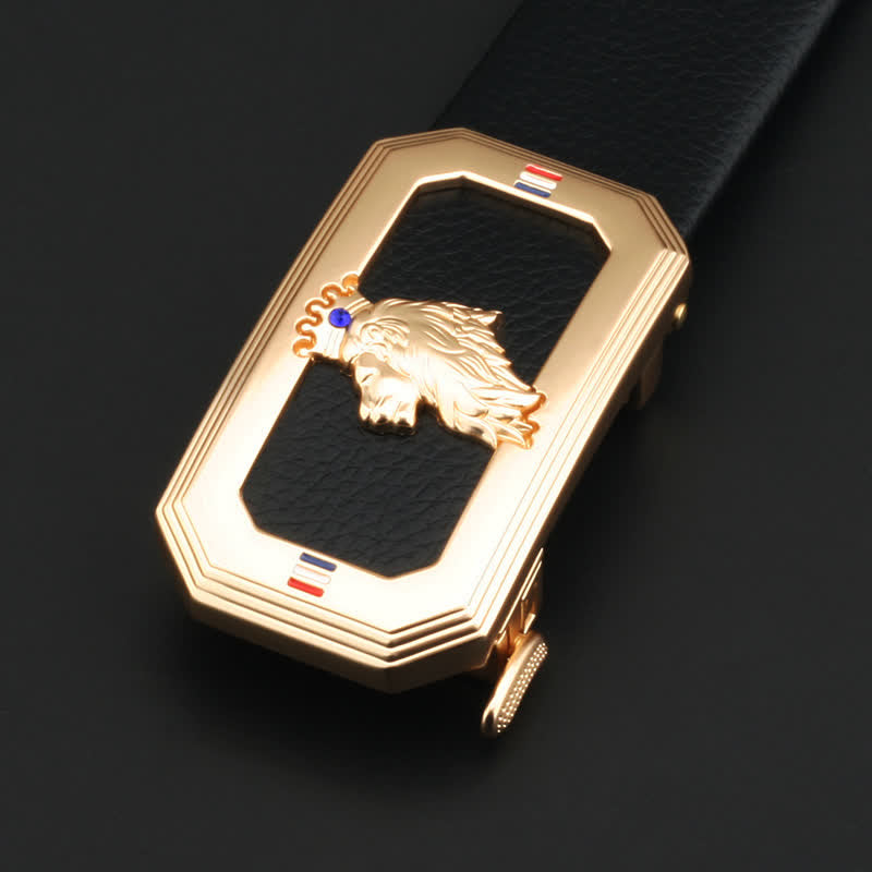 Men's DIY Lion King Automatic Buckle Leather Belt