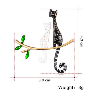 Women's Lazy Kitten Polka Dot Cat Brooch