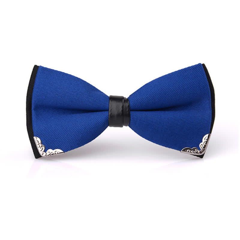 Men's Classy Metal Trim Gold Bow Tie