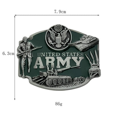 Men's DIY United States Army Tank Buckle Leather Belt